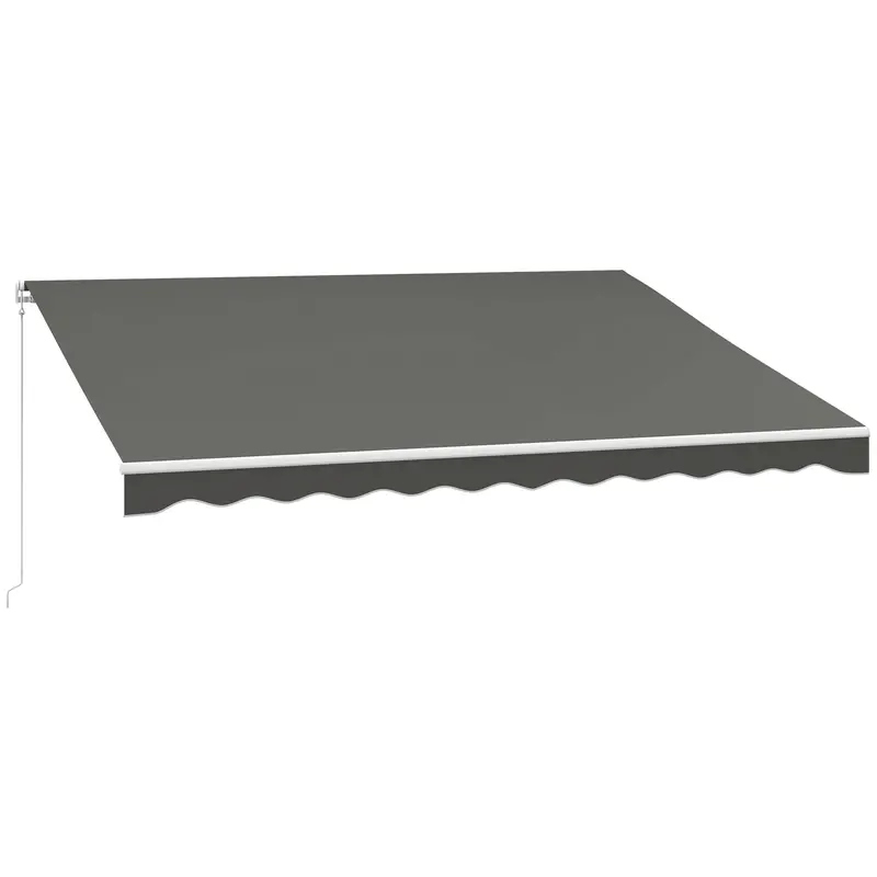 13' X 10' Electric Retractable Awning With Remote Control & Manual Crank Handle, Light Grey 1