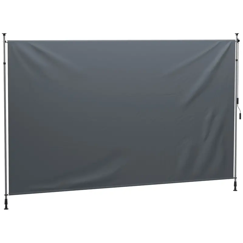 13' X 10' Retractable Patio Awning With Upf30+ & Water-Resistant Fabric, Dark Grey 1