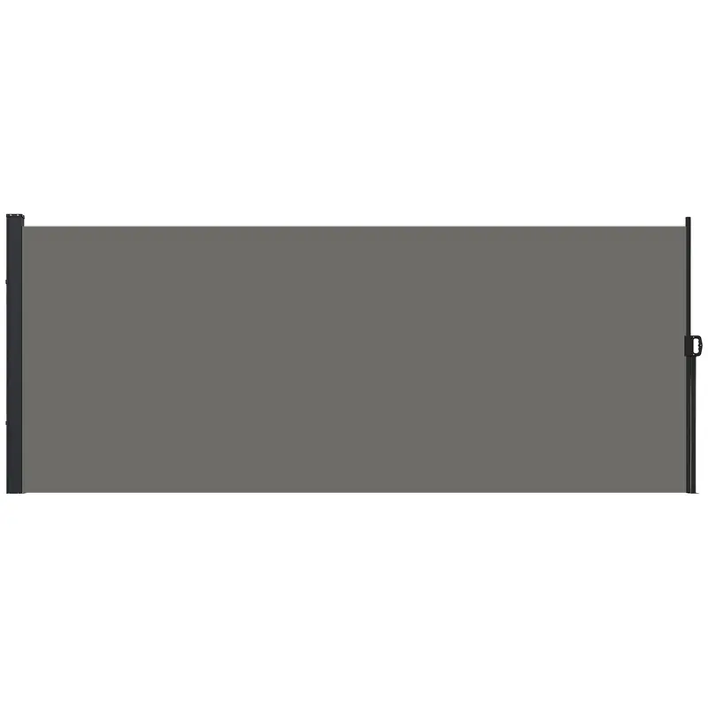 13' X 6' Retractable Side Awning, Full Cassette Privacy Screen, Dark Grey 1