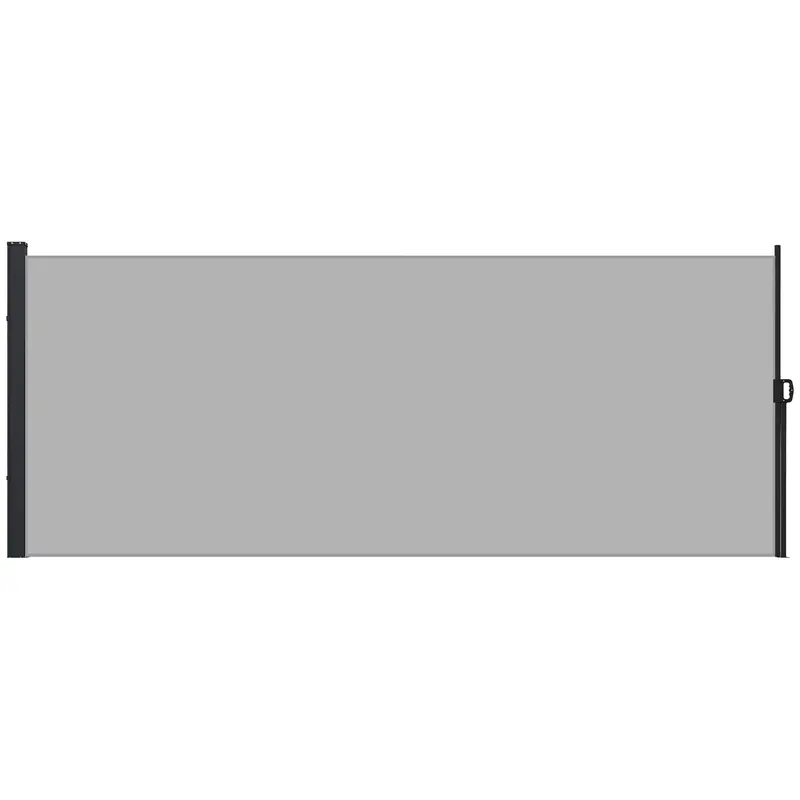 13' X 6' Retractable Side Awning, Full Cassette Privacy Screen, Light Grey 1