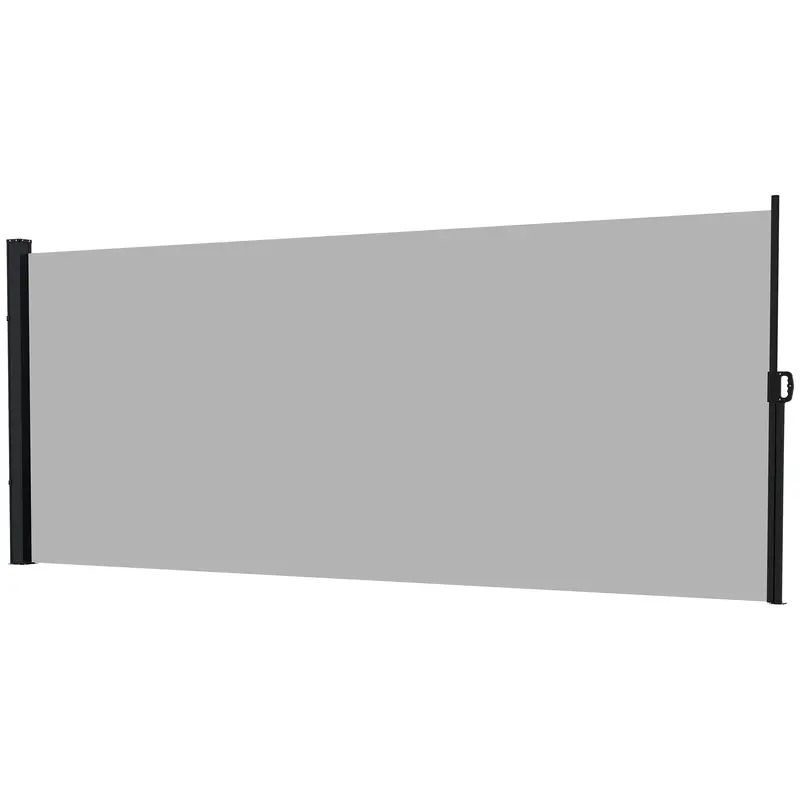 13' X 6' Retractable Side Awning, Full Cassette Privacy Screen, Light Grey 2