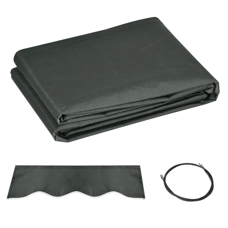 13' X 8' Retractable Awning Fabric Replacement, 280Gsm Uv Resistant Fabric, Grey 1