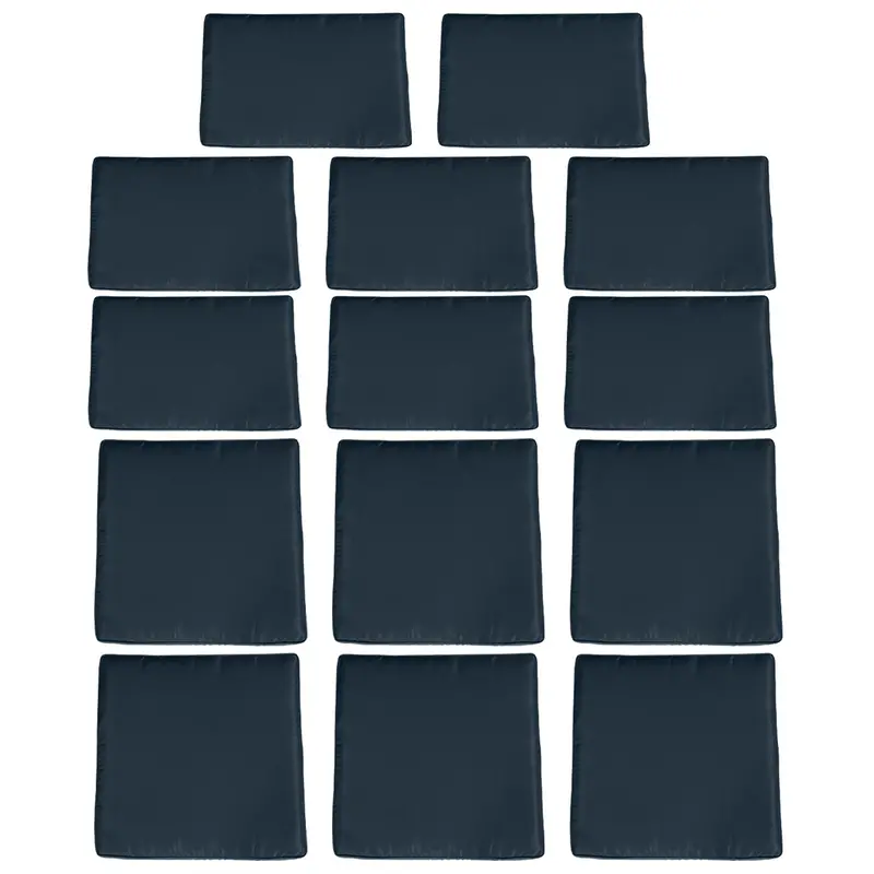 14Pc Patio Rattan Sofa Set Cushion Cover Replacement Set, No Cushion Included, Blue 2