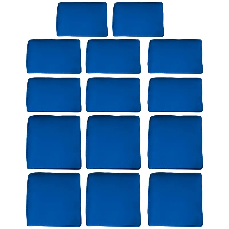 14Pc Patio Rattan Sofa Set Cushion Cover Replacement Set, No Cushion Included, Navy Blue 2