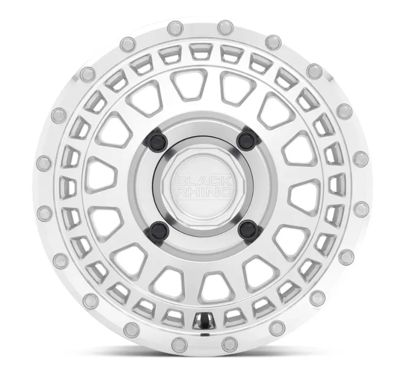 14X7.0 Black Rhino Parker Utv Silver W/ Mirror Cut Face 3