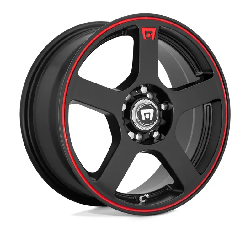 15X6.5 Motegi Fs5 Mr116 Matte Black W/Red Stripe 1