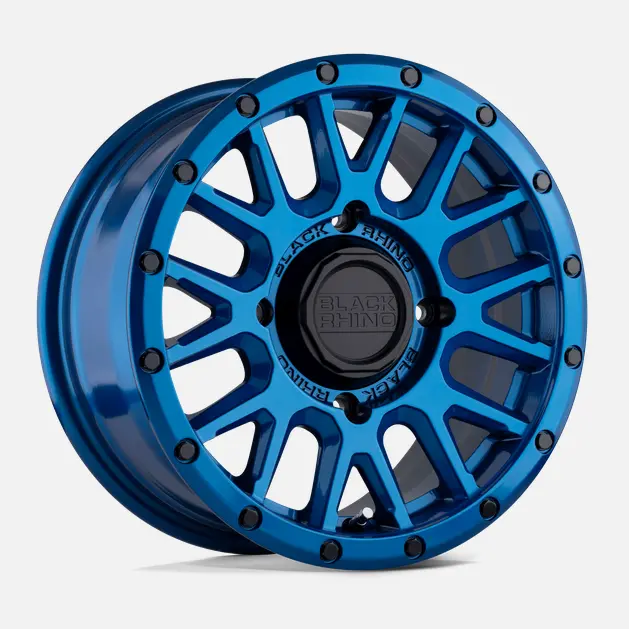 15X7.0 Black Rhino La Paz Utv Blue W/ Black Bolts 1