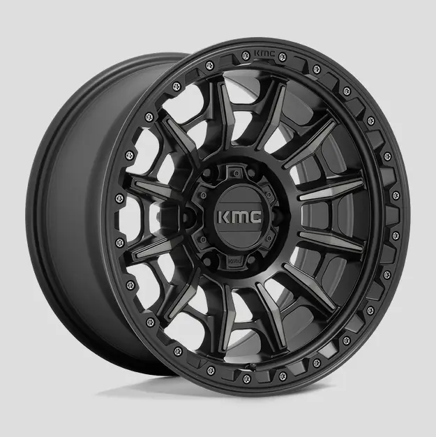 16X8.0 Kmc Carnage Km547 Satin Black W/Gray Tint 1