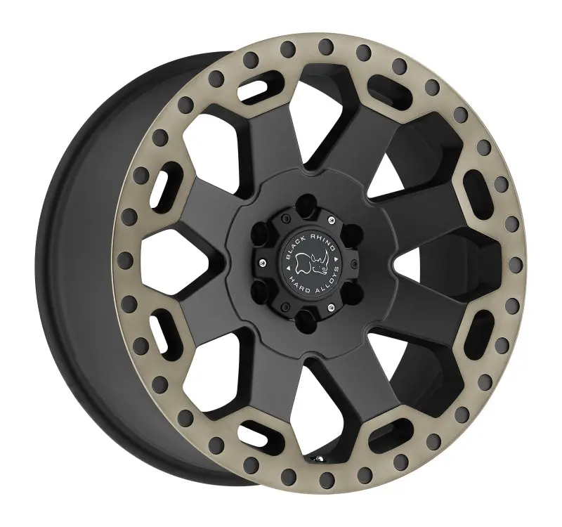 17X8.0 Black Rhino Warlord Matte Black W/Machined Dark Tint Lip 1