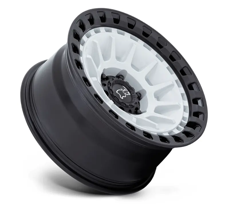 17X8.5 Black Rhino Barrage Gloss White On Matte Black 2