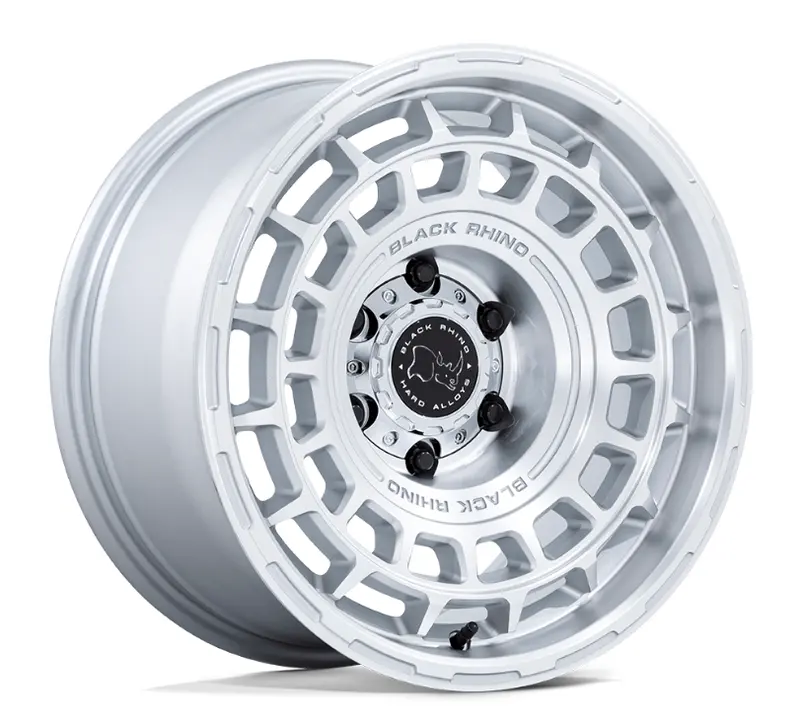 17X8.5 Black Rhino Br024 Awol Silver W/ Machined Face 1