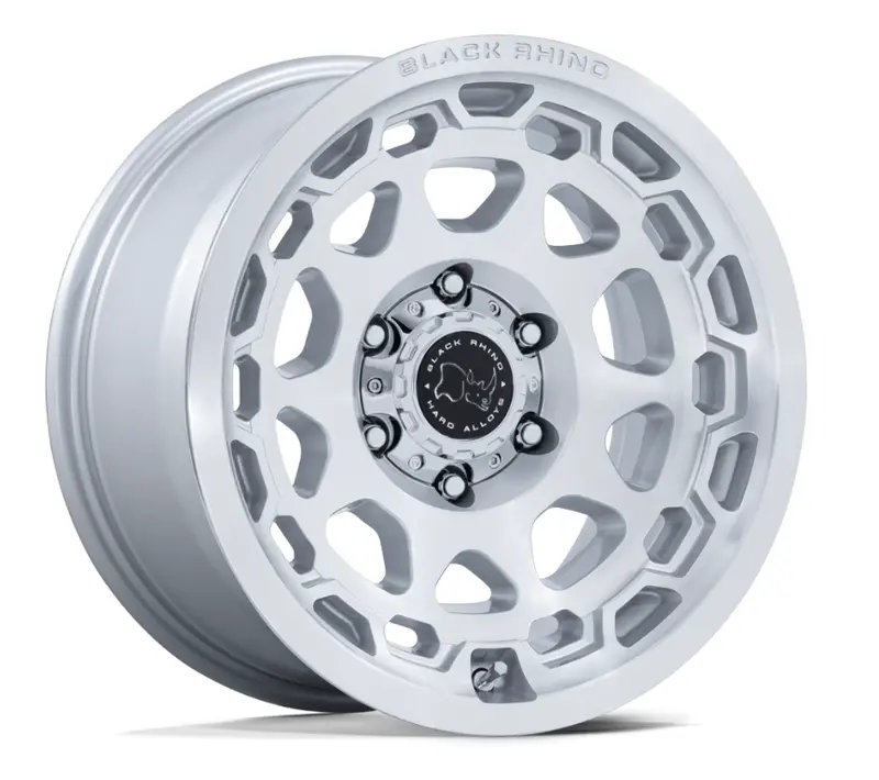 17X8.5 Black Rhino Br026 Congo Gloss Silver W/ Machined Face 1
