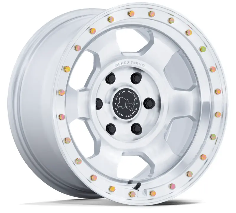 17X8.5 Black Rhino Br029 Trooper Gloss Silver W/ Machined Face 1