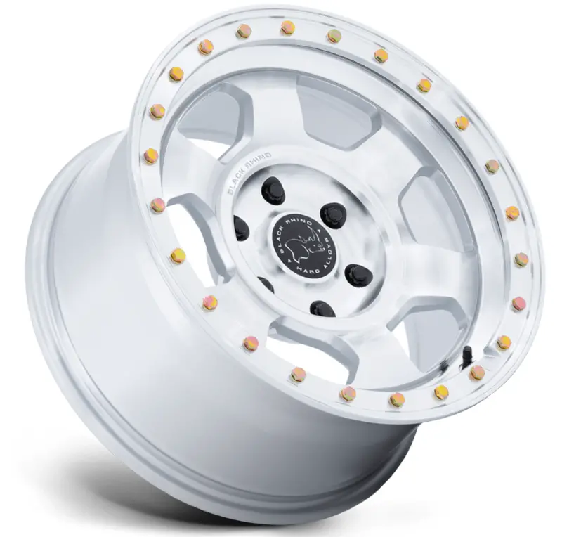 17X8.5 Black Rhino Br029 Trooper Gloss Silver W/ Machined Face 2