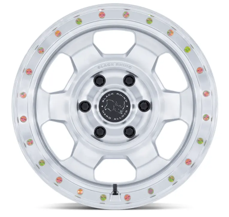 17X8.5 Black Rhino Br029 Trooper Gloss Silver W/ Machined Face 3