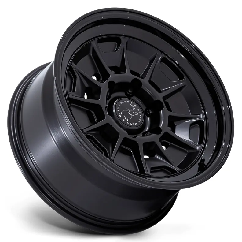 17X8.5 Black Rhino Mondo Br021 Matte Black W/ Gloss Black Lip 2