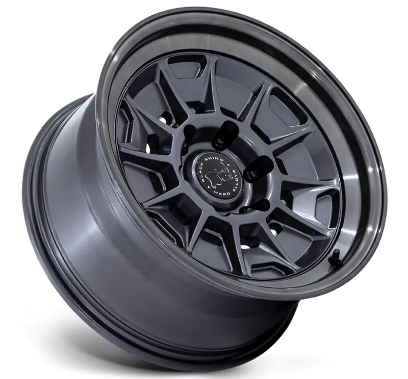 17X8.5 Black Rhino Mondo Br021 Matte Gunmetal W/ Gloss Gray Lip 2