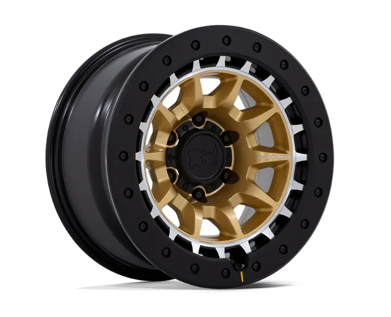 17X8.5 Black Rhino Tusk Br016 Matte Gold W/ Machined Ring 1