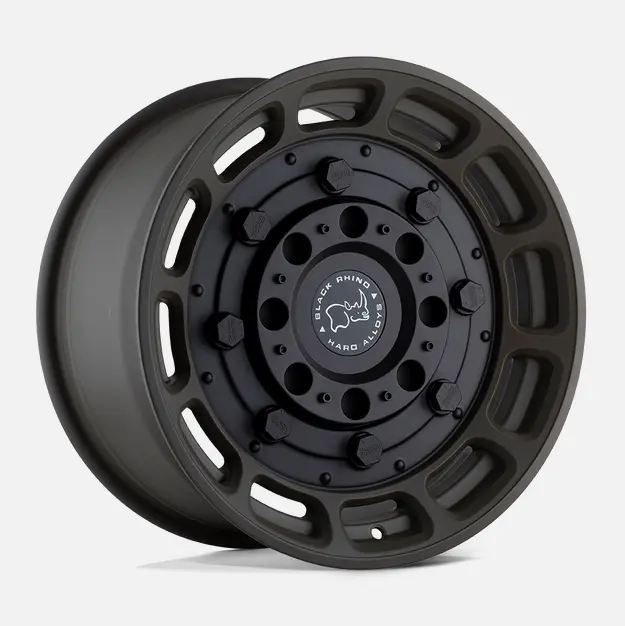 17X8.5 Black Rhino Warthog Matte Olive Dab Green W/Black Center 1