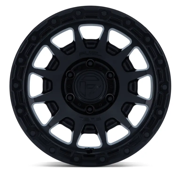 17X8.5 Fuel Fortress Fc884 Matte Black W/Gloss Black Lip 3