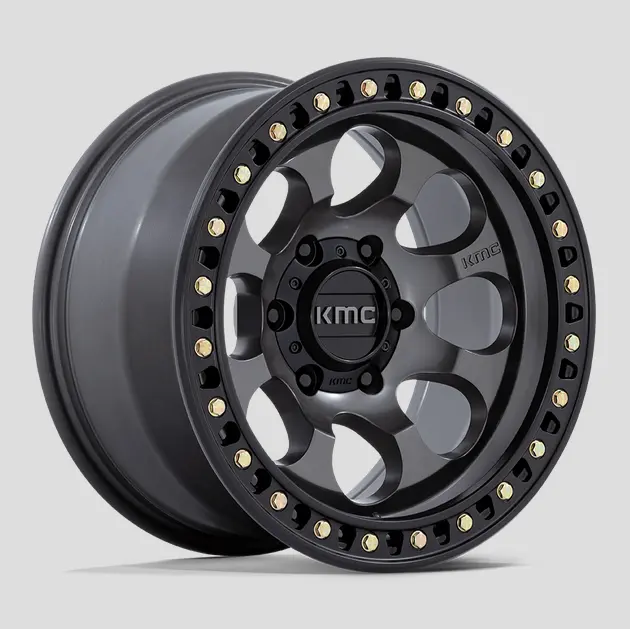 17X8.5 Kmc Riot Sbl Km550 Anthracite W/Satin Black Lip 1