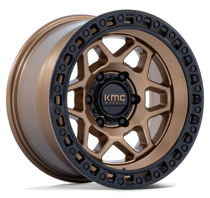 17X8.5 Kmc Torx Km553 Matte Bronze W/ Gloss Black Lip 1