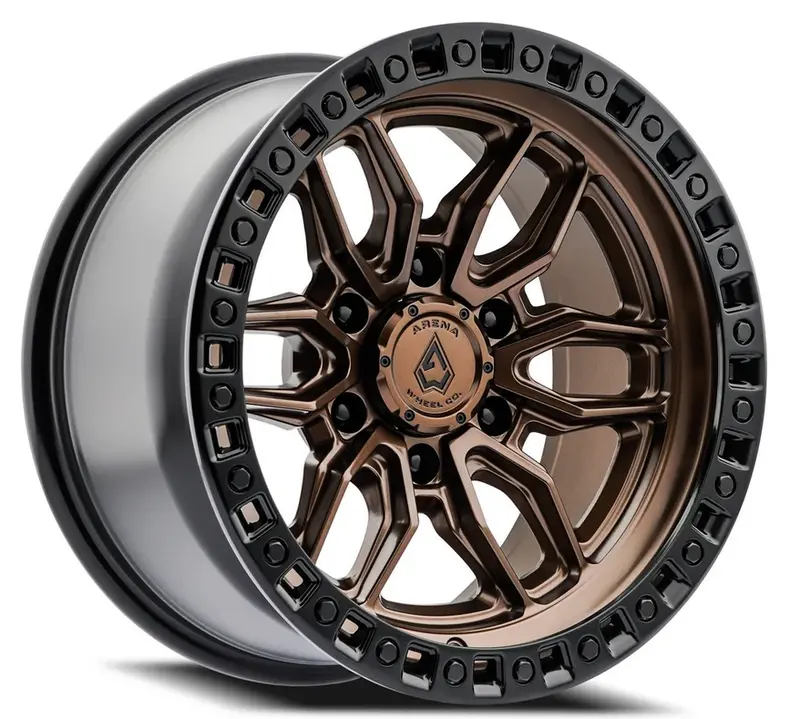 17X9.0 Arena Hustle Smoked Bronze Center Satin Black Lip 1