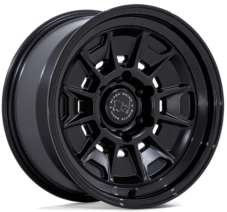 17X9.0 Black Rhino Mondo Br021 Matte Black W/ Gloss Black Lip 1