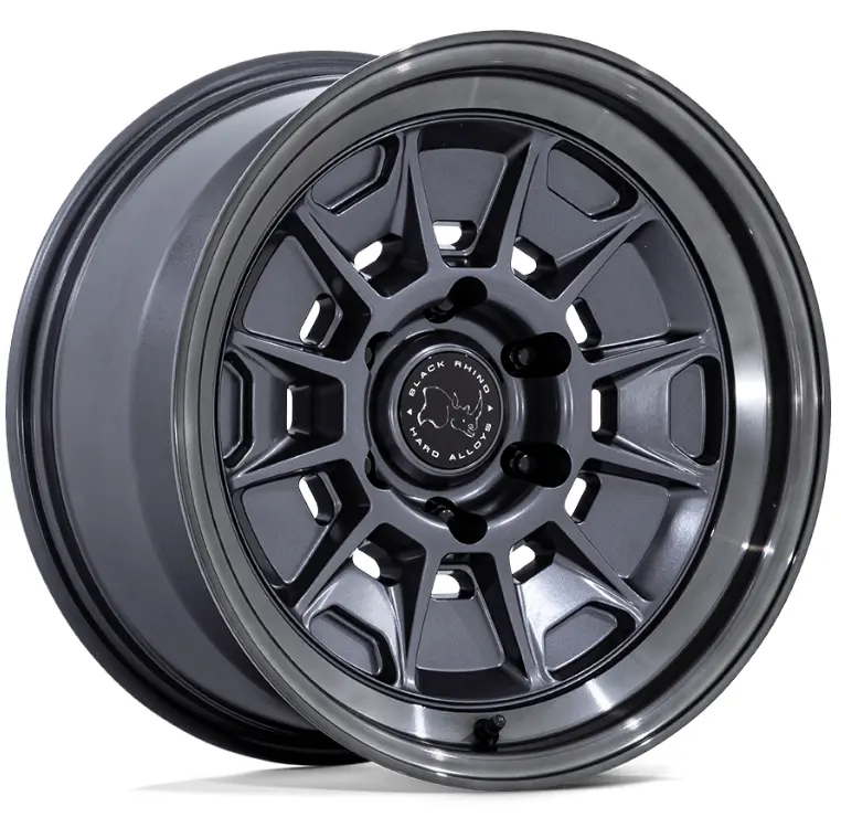 17X9.0 Black Rhino Mondo Br021 Matte Gunmtael W/ Gloss Gray Lip 1