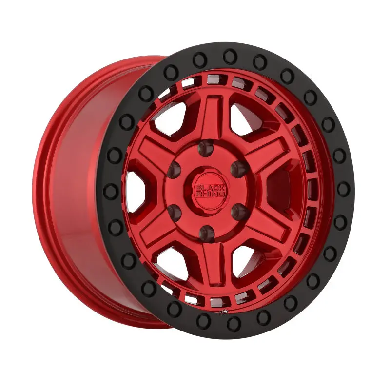 17X9.0 Black Rhino Reno Candy Red W/Black Lip Edge & Black Bolts 1
