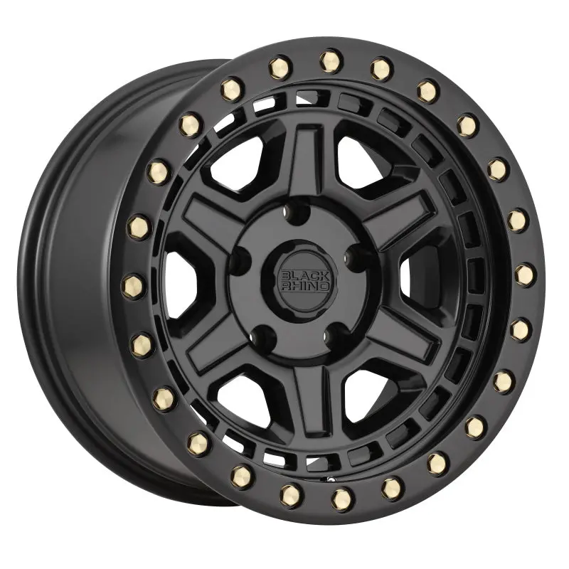 17X9.0 Black Rhino Reno Matte Black W/Brass Bolts 1