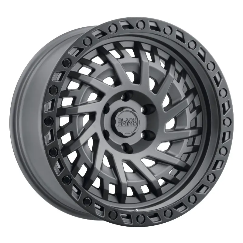 17X9.0 Black Rhino Shredder Matte Gunmetal W/Black Ring 1