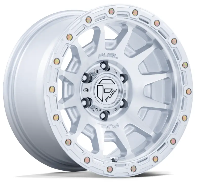 17X9.0 Fuel Fortress Fc884 Gloss Silver W/Machined Face 1