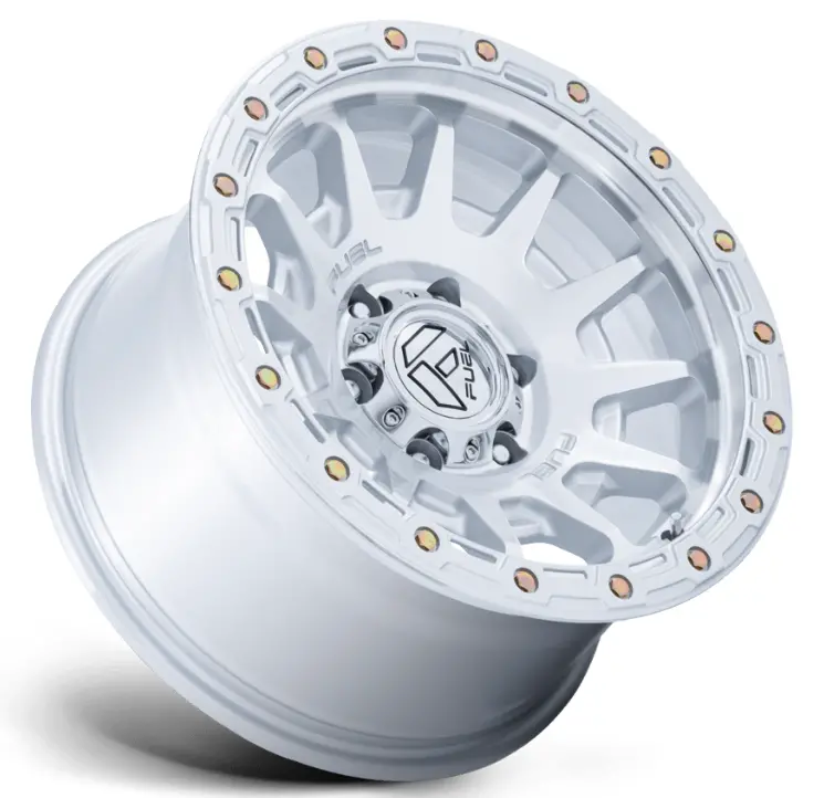 17X9.0 Fuel Fortress Fc884 Gloss Silver W/Machined Face 2