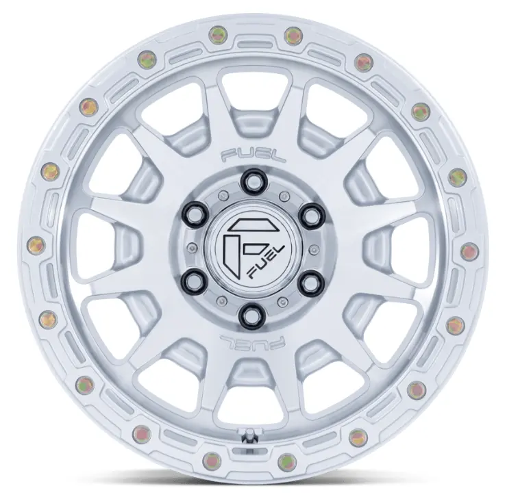17X9.0 Fuel Fortress Fc884 Gloss Silver W/Machined Face 3
