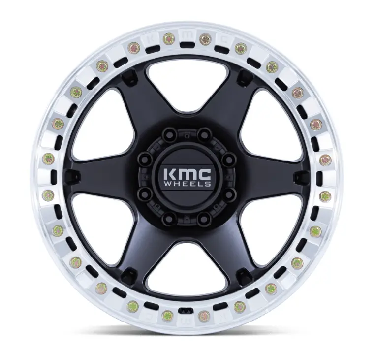 17X9.0 Kmc Km238 Vi Beadlock Satin Black W/ Machined Ring 3