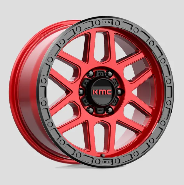 17X9.0 Kmc Mesa Km544 Candy Red W/Black Lip 1