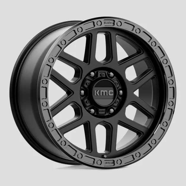 17X9.0 Kmc Mesa Km544 Satin Black W/Gloss Black Lip 1