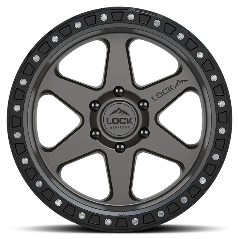 17X9.0 Lock Off-Road Olympus Matte Grey W/ Matte Black Ring 3