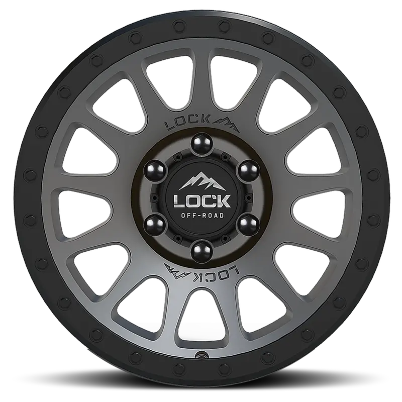 17X9.0 Lock Off-Road Yosemite Matte Grey W/ Matte Black Ring 3