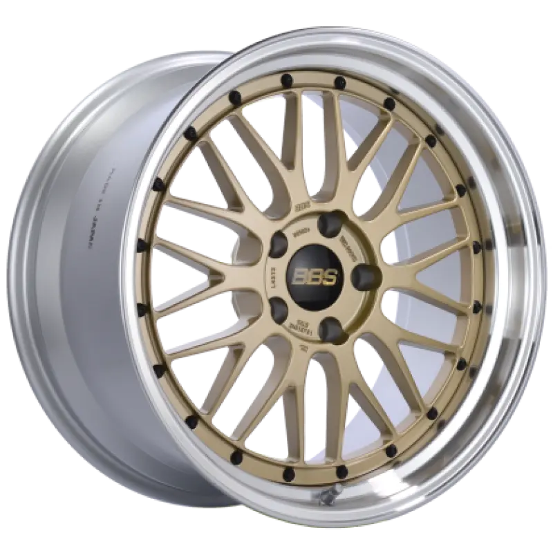 17X9.5 Bbs Lm 5X130 Et17 Cb71.6 Gold Center Diamond Cut Lip Wheel 1
