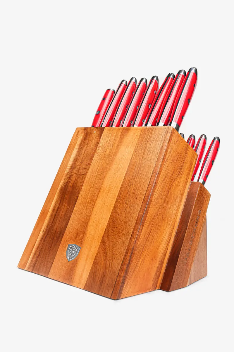 18-Piece Colossal Knife Set With Block | Red Handles | Gladiator Series | Knives Nsf Certified | Dalstrong © 2