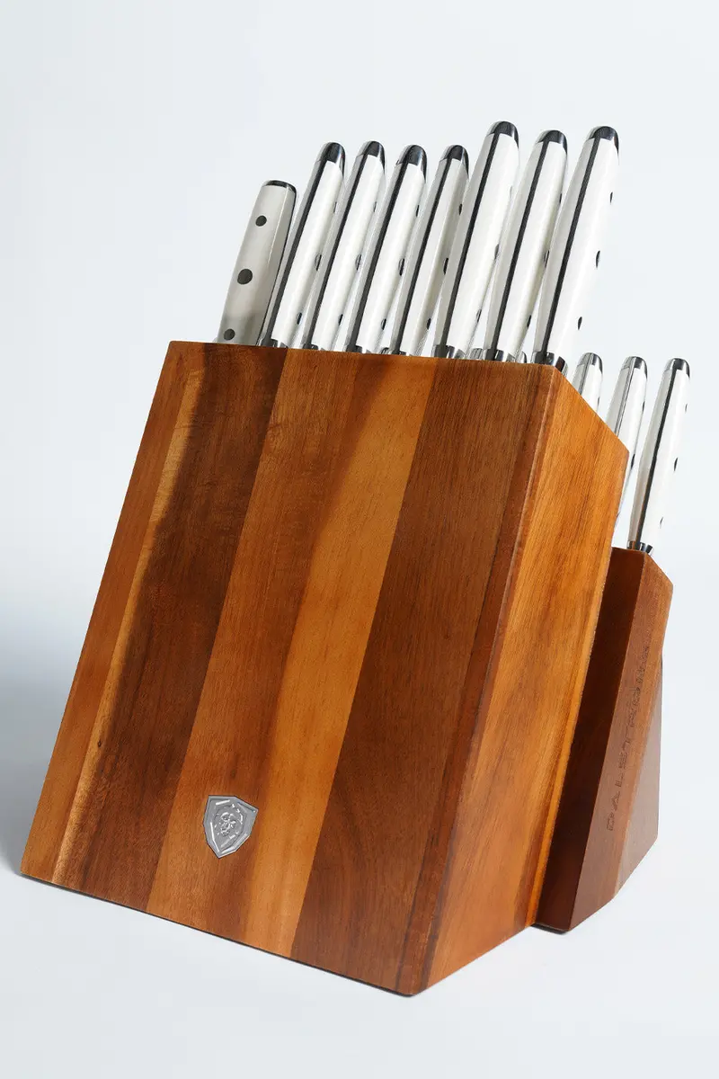 18-Piece Colossal Knife Set With Block | White Handles | Gladiator Series | Knives Nsf Certified | Dalstrong © 1