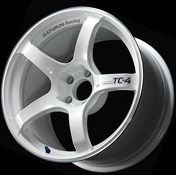18X10 Advan Tc4 +25 5-114.3 Racing White And Ring Wheel 1