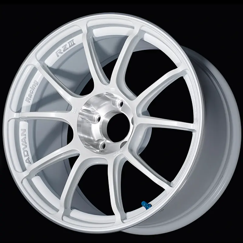 18X7.5 Advan Rziii Racing White Metallic & Diamond Cut 1