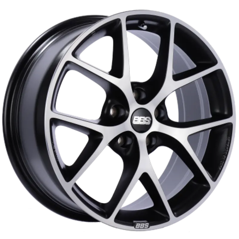 18X8.0 Bbs Sr Satin Black Diamond Cut Face 1