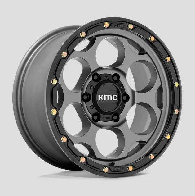 18X8.5 Kmc Dirty Harry Km541 Satin Gray W/Black Lip 1