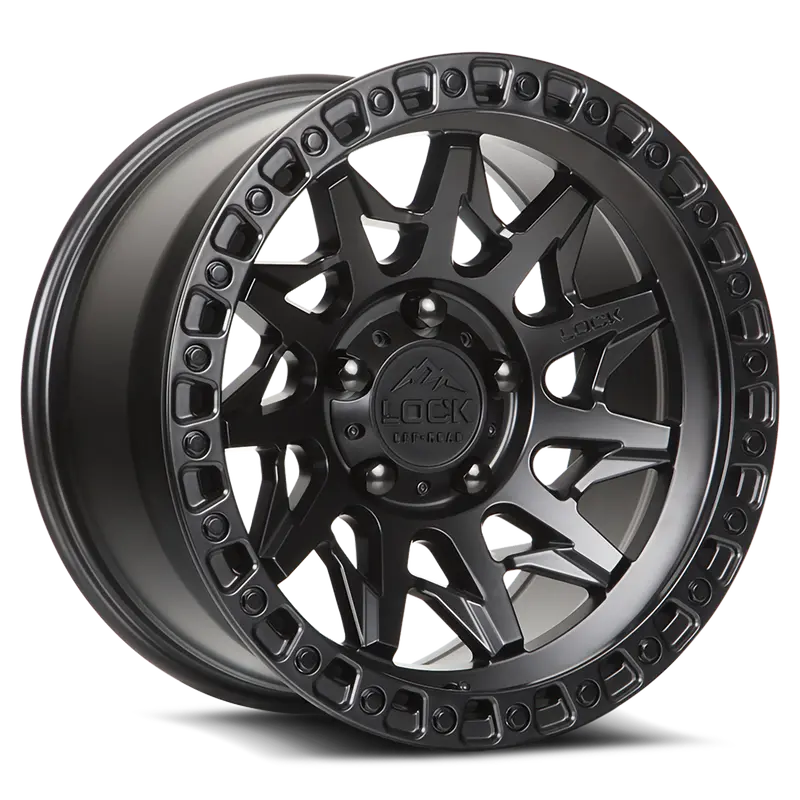 18X9.0 Lock Off-Road Lunatic Matte Black W/ Matte Black Ring 1