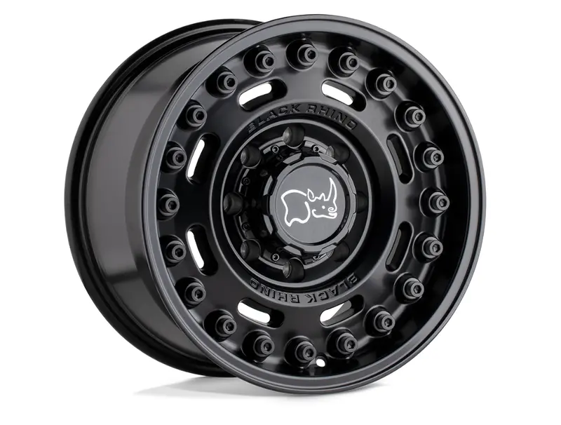 18X9.5 Black Rhino Axle Matte Black Wheel 1
