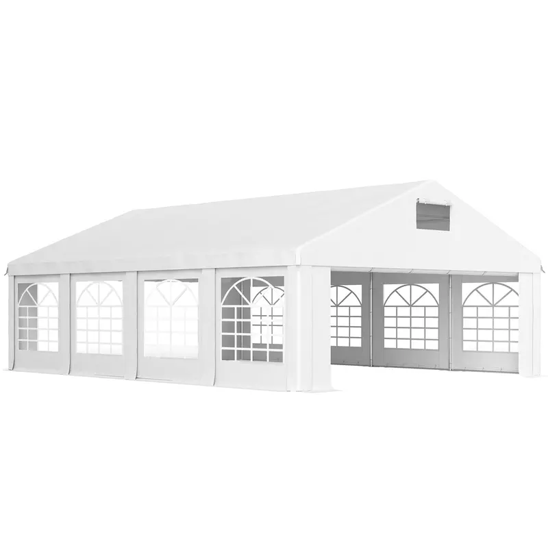 19.6' X 26' Party Tent With 8 Removable Sidewalls And Vents, White 1